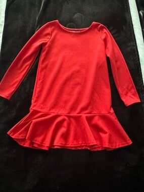 Polo by Ralph Lauren Red Long-Sleeve Peplum Dress - Girls